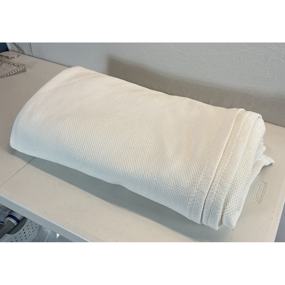 Frette White Cotton King heavyweight Coverlet waffle knit Blanket Italy‎ Luxury